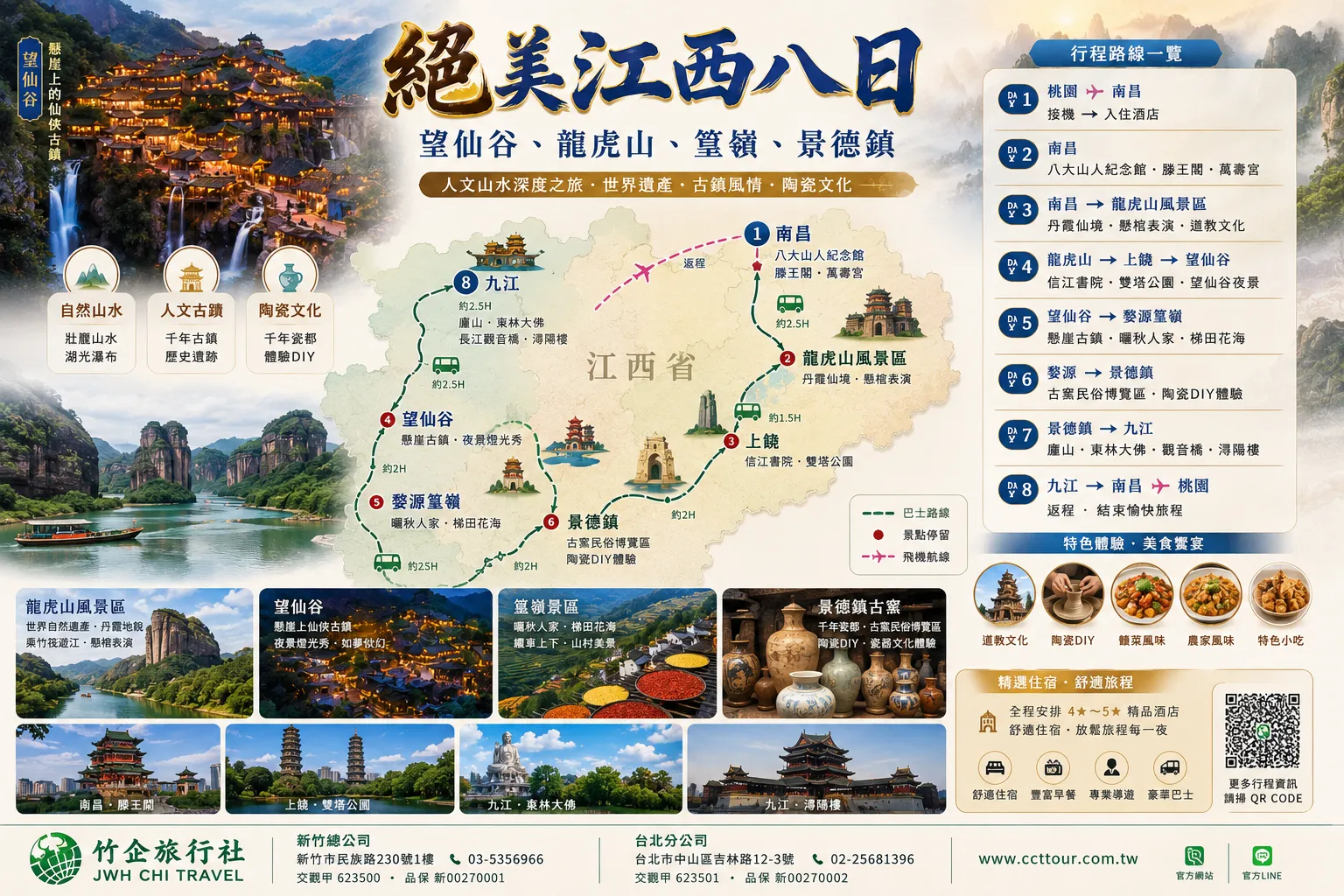 絕美江西望仙谷·龍虎山·西塘古鎮·婺源·景德鎮9日·無購物無自費 行程圖片 1