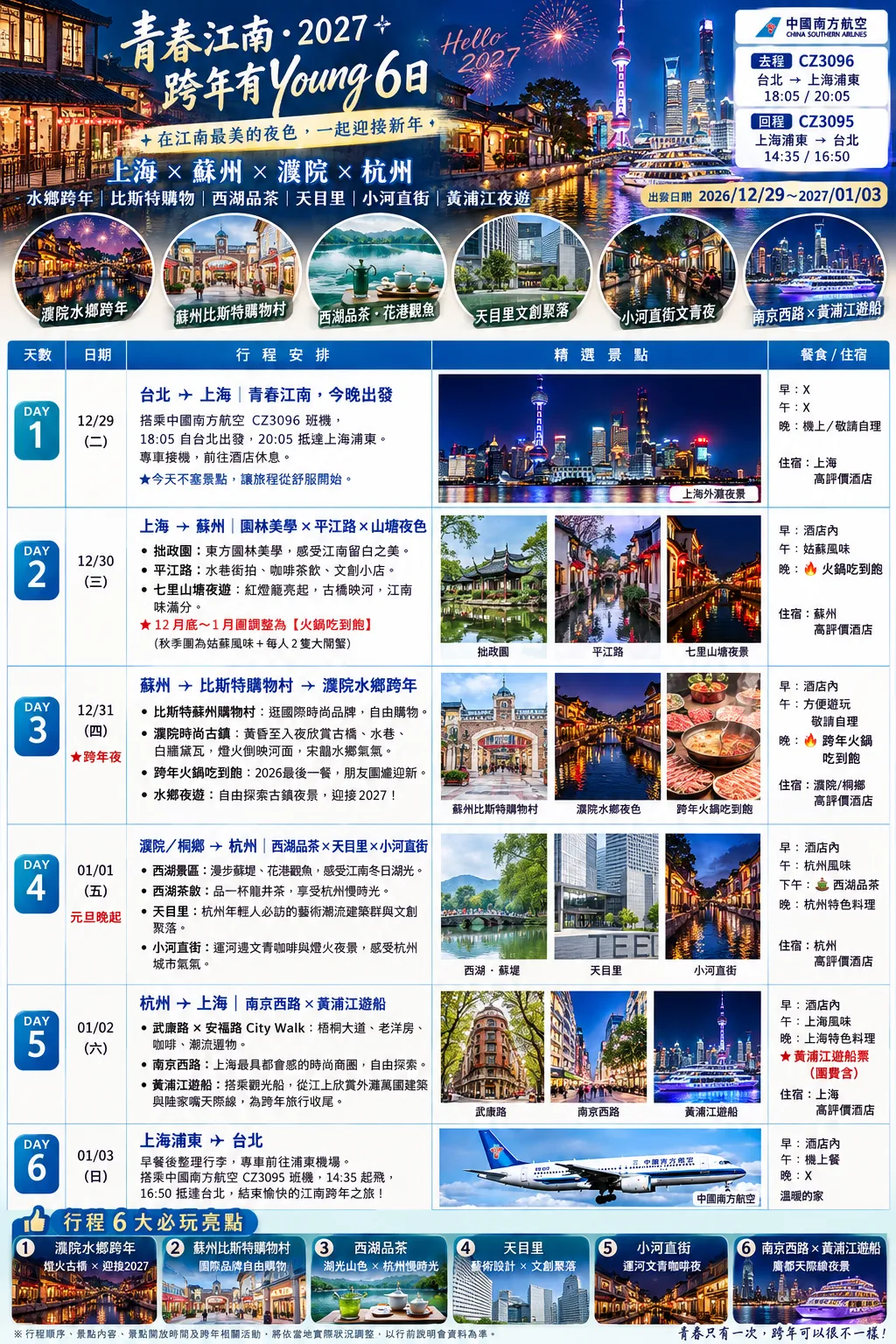 2026-2027跨年 × 江南水鄉 × 上海潮流 × 蘇州夜生活 行程圖片 1